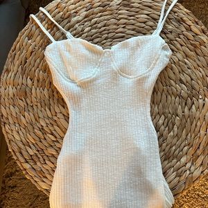 Shein White Side Cutout Dress